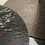 Smoked Glass Coffee Table Series with Ripple Texture and Wood Base