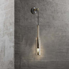 Smokey Gray Modern Aluminum Armed Sconce with Black Acrylic Shade Main Product Image