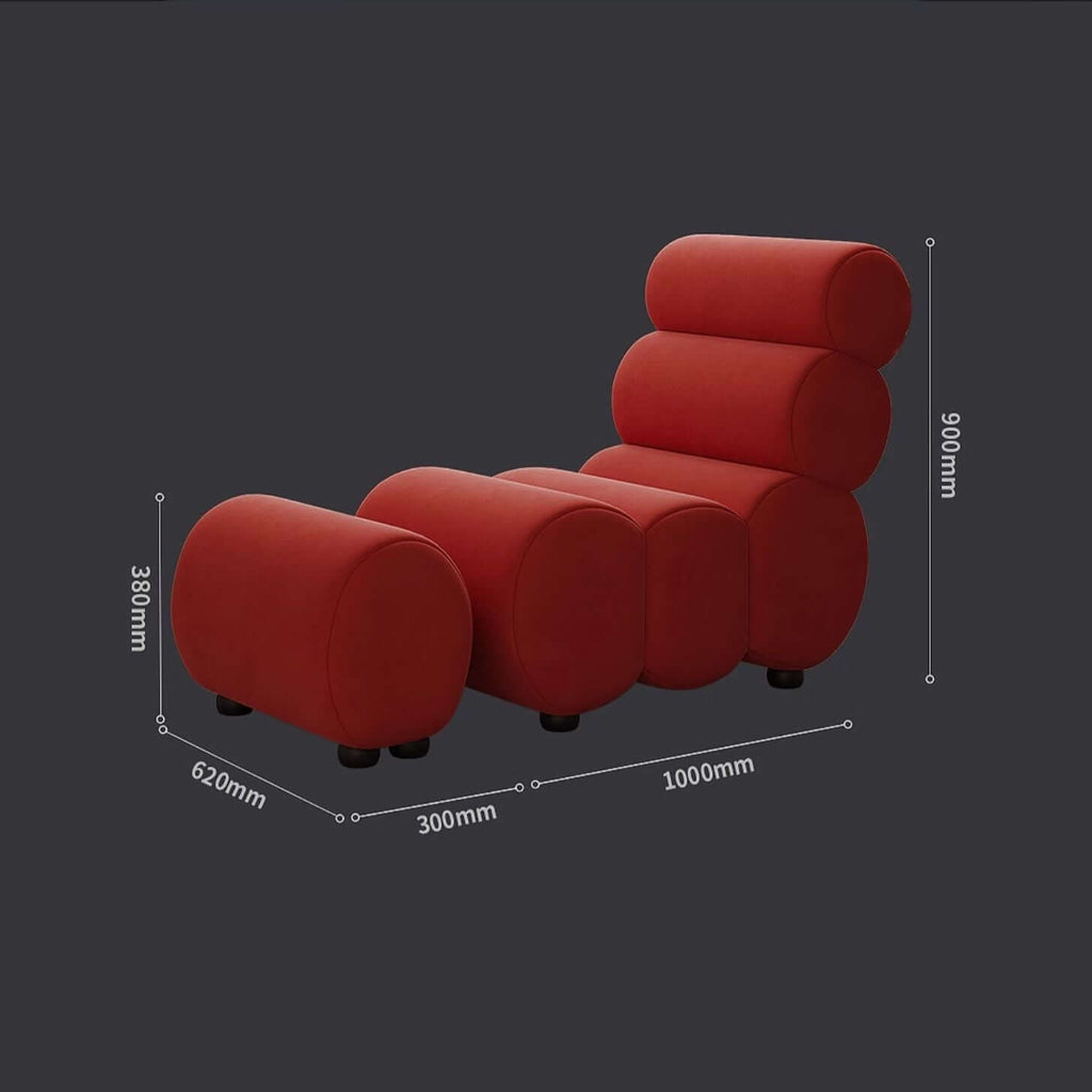 Soft Velvet Round Lounge Chair for Relaxing Spaces Dimensions