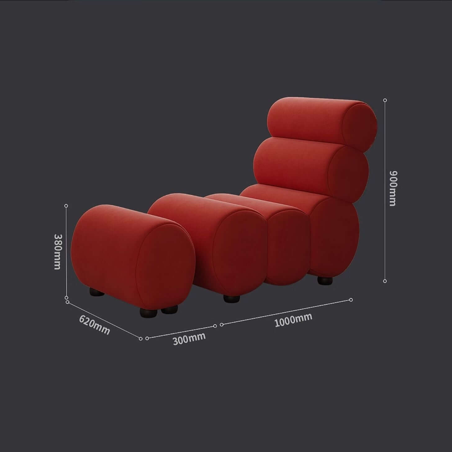 Soft Velvet Round Lounge Chair for Relaxing Spaces Dimensions