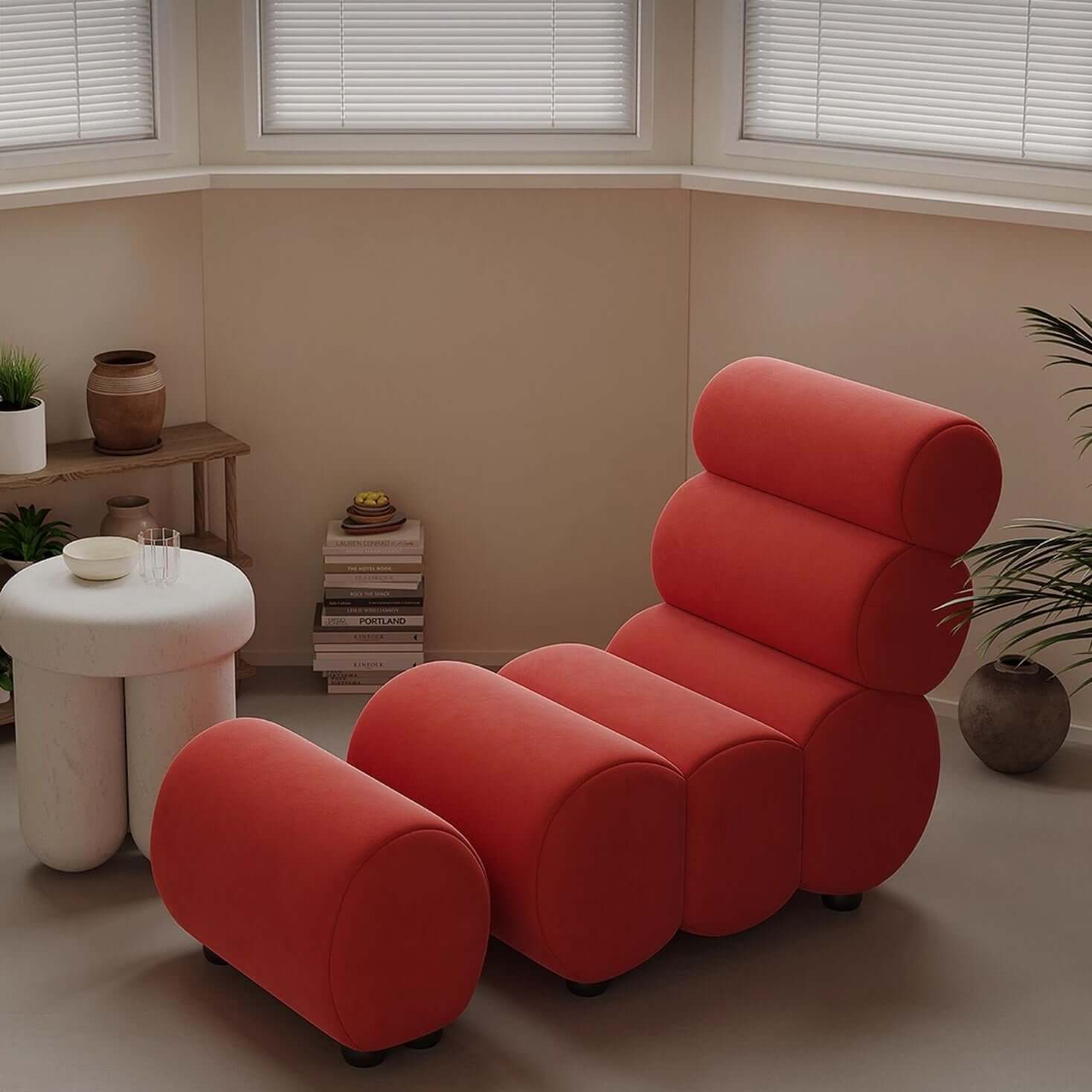 Soft Velvet Round Lounge Chair for Relaxing Spaces Main Product Image