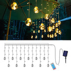 Solar-Powered Clear Acrylic Wishing Ball String Lights – Warm & Multi-Color LED