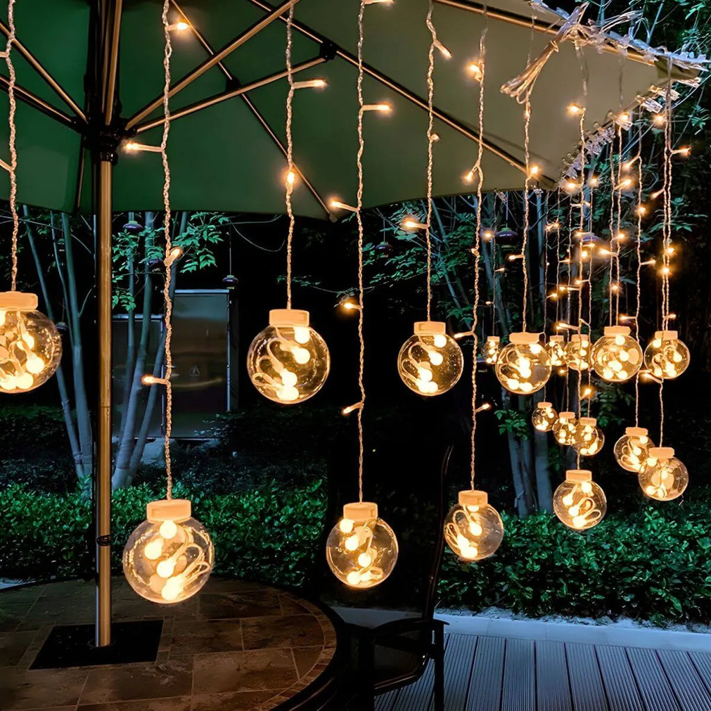 Solar-Powered Clear Acrylic Wishing Ball String Lights – Warm & Multi-Color LED Main Product Image