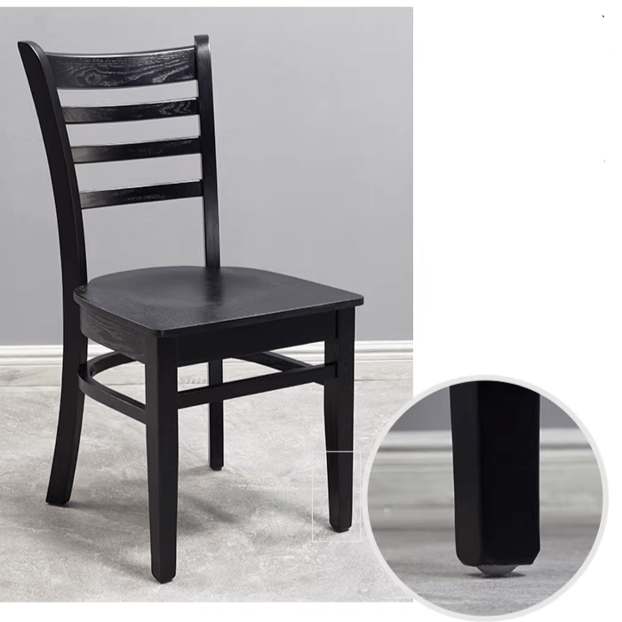 Solid Ash Ladder Back Dining Chair with Ergonomic Curve and Scandi Minimalism
