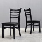 Solid Ash Ladder Back Dining Chair with Ergonomic Curve and Scandi Minimalism