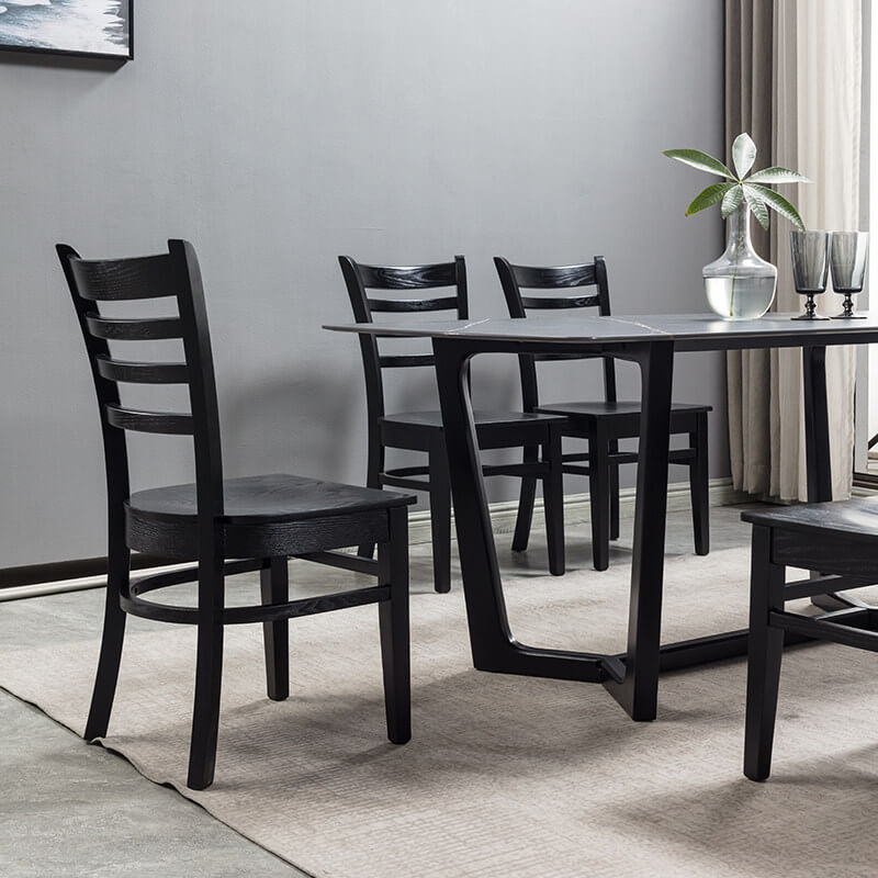 Solid Ash Ladder Back Dining Chair with Ergonomic Curve and Scandi Minimalism Main Product Image Main image