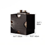 Solid Ash Wood Cabinets with Mirrored Insets and Lift-Top Hidden Storage Dimensions