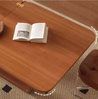 Solid Boxwood Folding Dining Table with Storage Holder