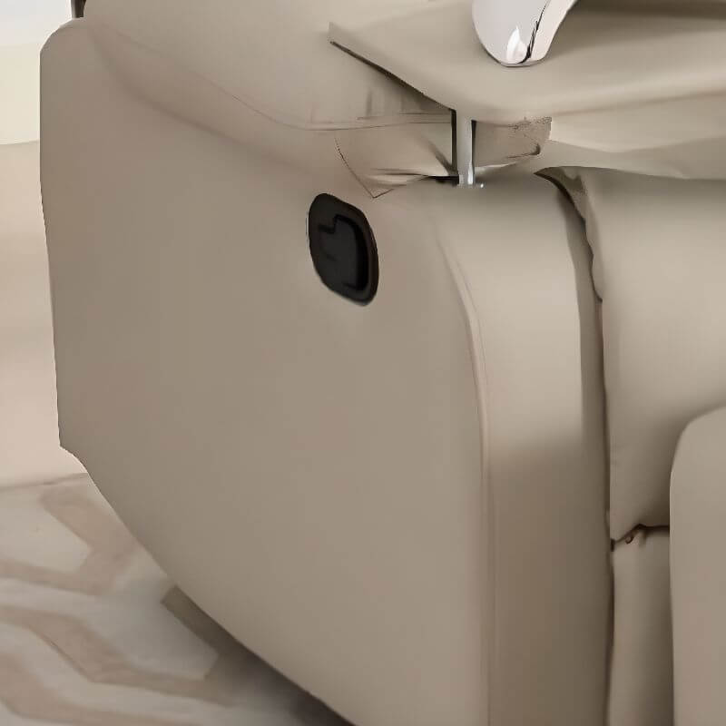 Solid Color Closed Back Leatherette Pedicure Chair in Light Gray with Hand-operated Button Recline Pedicure Chairs