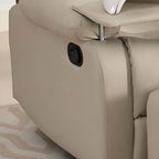 Solid Color Closed Back Leatherette Pedicure Chair in Light Gray with Hand-operated Button Recline Pedicure Chairs