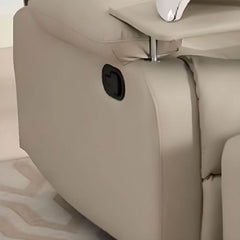 Solid Color Closed Back Leatherette Pedicure Chair in Light Gray with Hand-operated Button Recline Pedicure Chairs