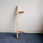 Solid Kashiwa Wood Narrow Bench with Natural Edge & A-Frame Legs