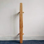 Solid Kashiwa Wood Narrow Bench with Natural Edge & A-Frame Legs