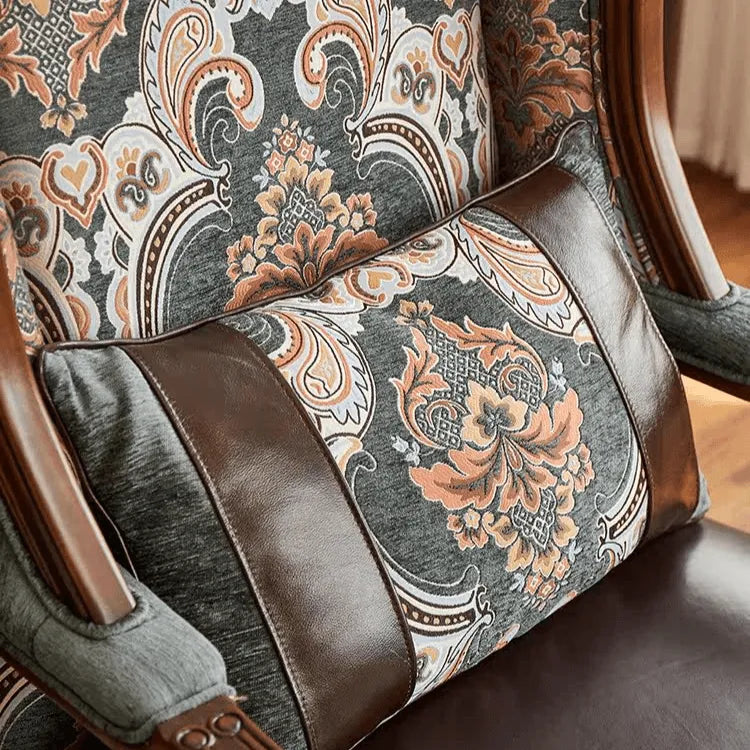 Solid Mahogany Lounge Chair with Sculptural Carved Legs and Oil-Waxed Leather