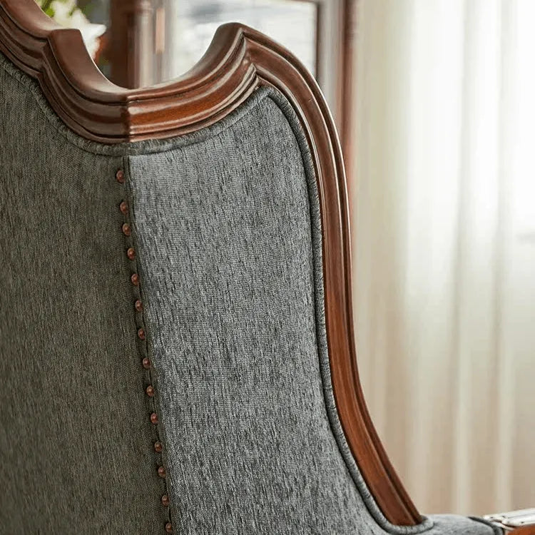 Solid Mahogany Lounge Chair with Sculptural Carved Legs and Oil-Waxed Leather