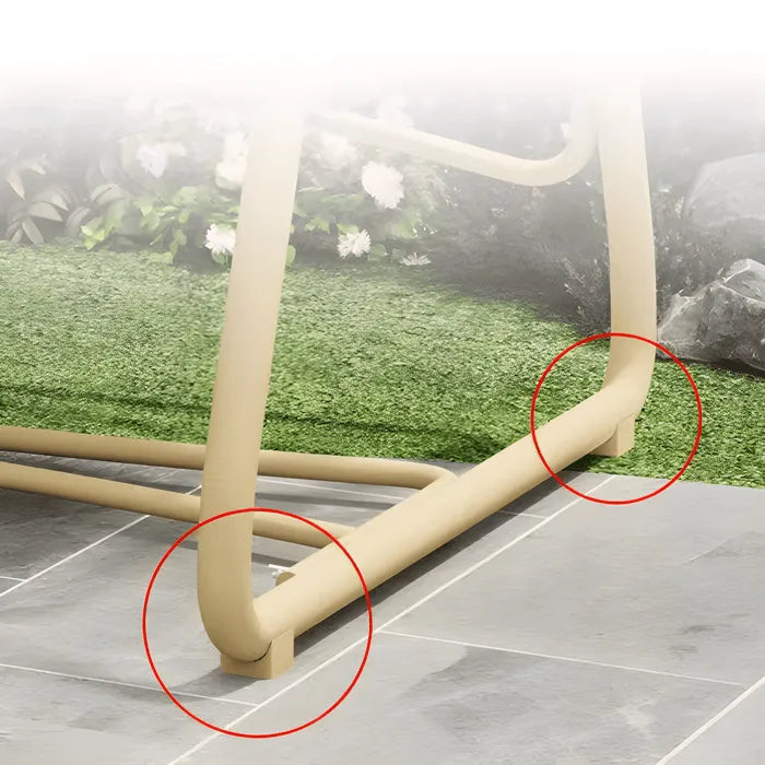 Solid Metal Frame Outdoor Swing Bench with Woven PE Rattan Seat