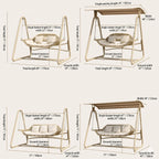 Solid Metal Frame Outdoor Swing Bench with Woven PE Rattan Seat Dimensions