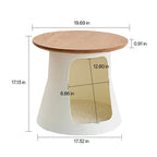 Solid Oak Cat Coffee Table With Cozy Hideaway and Sculptural Base