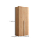 Solid Oak Japandi Wardrobe Armoire With Shelves And Rod Dimensions