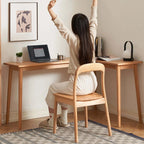 Solid Oak L-Shaped Desk - Natural Finish, Versatile Design