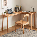 Solid Oak L-Shaped Desk - Natural Finish, Versatile Design Main Product Image