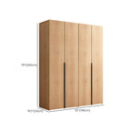 Solid Oak Minimalist Wardrobe Armoire With Shelves and Rod Dimensions