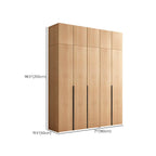 Solid Oak Minimalist Wardrobe Armoire With Shelves and Rod Dimensions