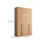 Solid Oak Minimalist Wardrobe Armoire With Shelves and Rod Dimensions