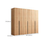 Solid Oak Minimalist Wardrobe Armoire With Shelves and Rod Dimensions