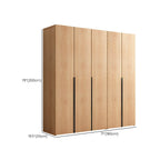 Solid Oak Minimalist Wardrobe Armoire With Shelves and Rod Dimensions