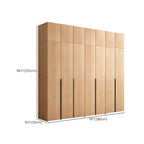 Solid Oak Minimalist Wardrobe Armoire With Shelves and Rod Dimensions
