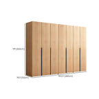 Solid Oak Minimalist Wardrobe Armoire With Shelves and Rod Dimensions