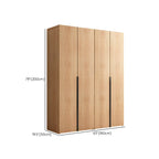 Solid Oak Minimalist Wardrobe Armoire With Shelves and Rod Dimensions