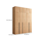 Solid Oak Minimalist Wardrobe Armoire With Shelves and Rod Dimensions