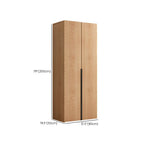 Solid Oak Minimalist Wardrobe Armoire With Shelves and Rod Dimensions