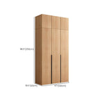 Solid Oak Minimalist Wardrobe Armoire With Shelves and Rod Dimensions