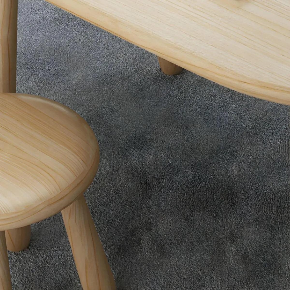 Solid Pine Kids Writing Desk with Matching Chair – Oval Top, Natural Finish