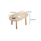 Solid Pine Kids Writing Desk with Matching Chair – Oval Top, Natural Finish Dimensions