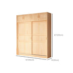 Solid Pine Sliding Door Wardrobe With Loft Storage Cabinet Dimensions