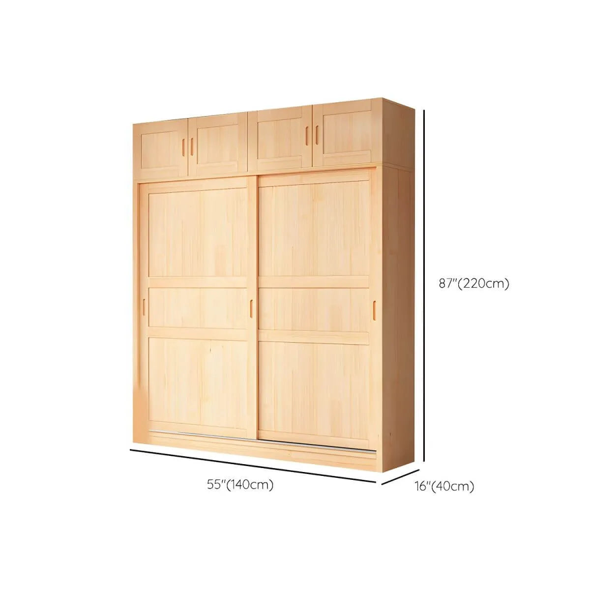 Solid Pine Sliding Door Wardrobe With Loft Storage Cabinet Dimensions