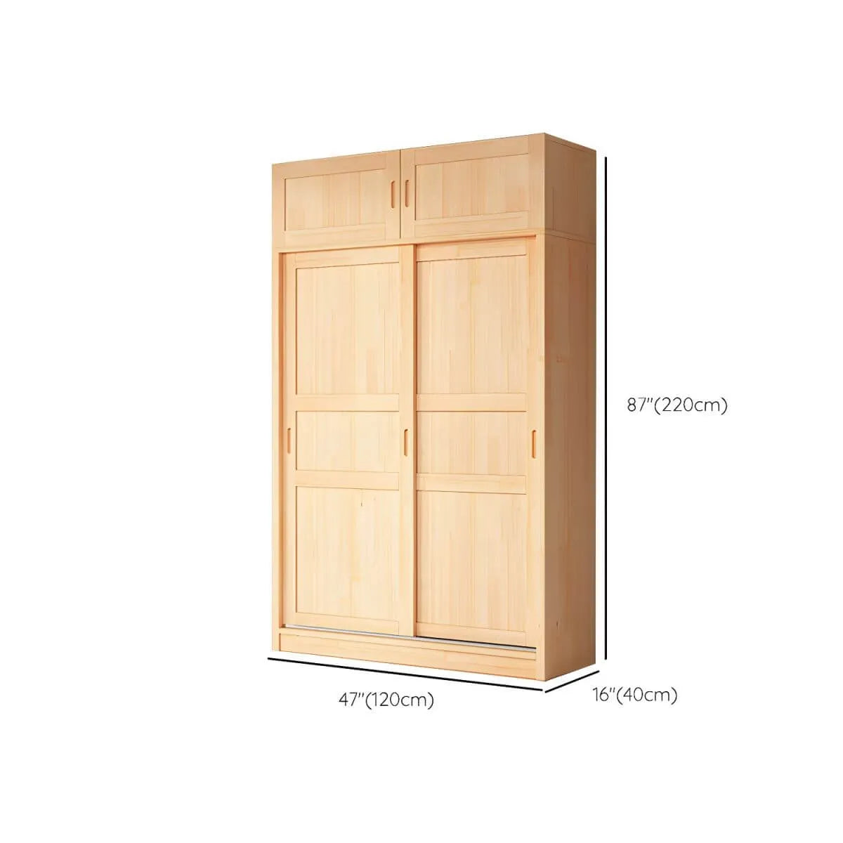 Solid Pine Sliding Door Wardrobe With Loft Storage Cabinet Dimensions