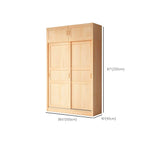 Solid Pine Sliding Door Wardrobe With Loft Storage Cabinet Dimensions