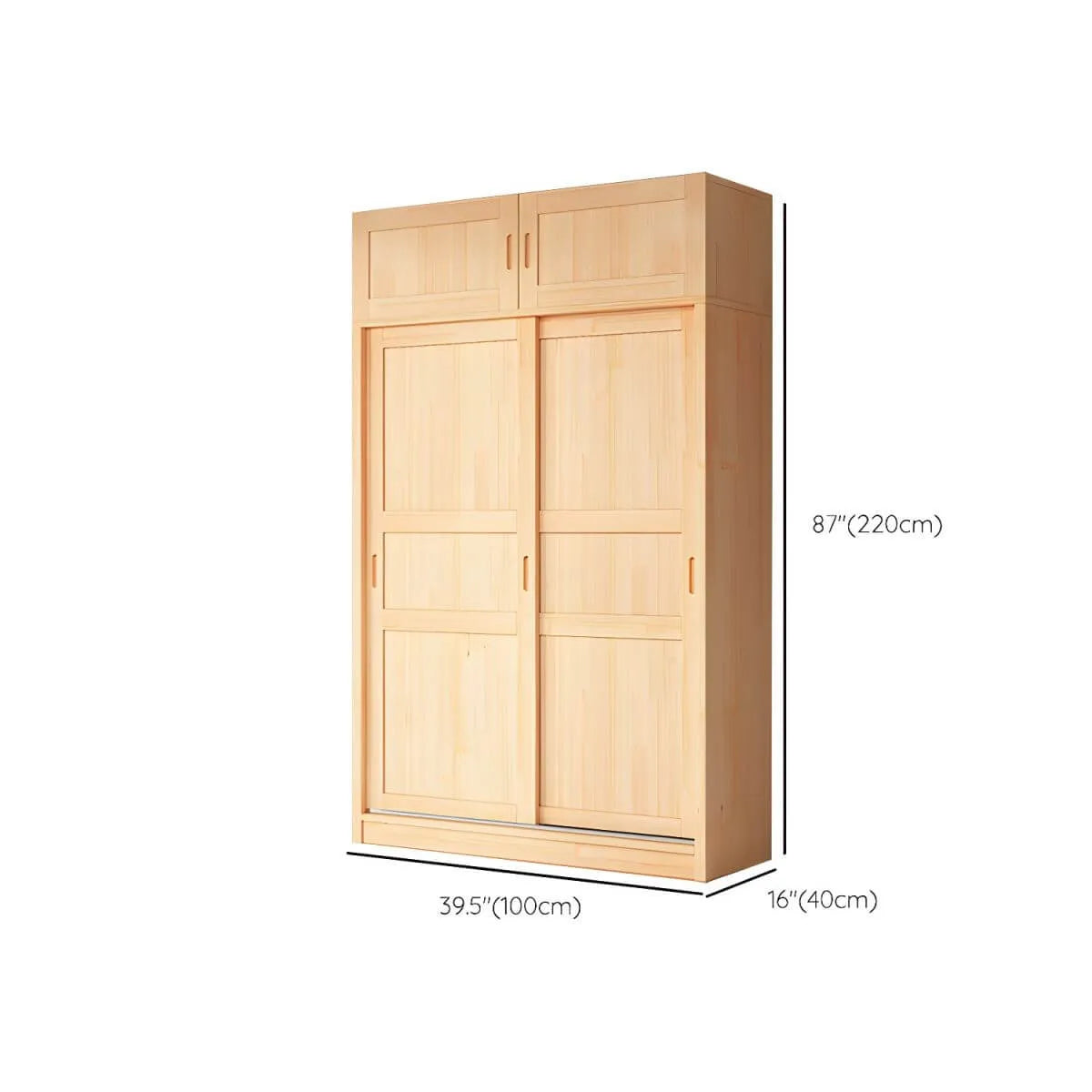 Solid Pine Sliding Door Wardrobe With Loft Storage Cabinet Dimensions