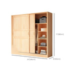 Solid Pine Sliding Door Wardrobe With Loft Storage Cabinet Dimensions