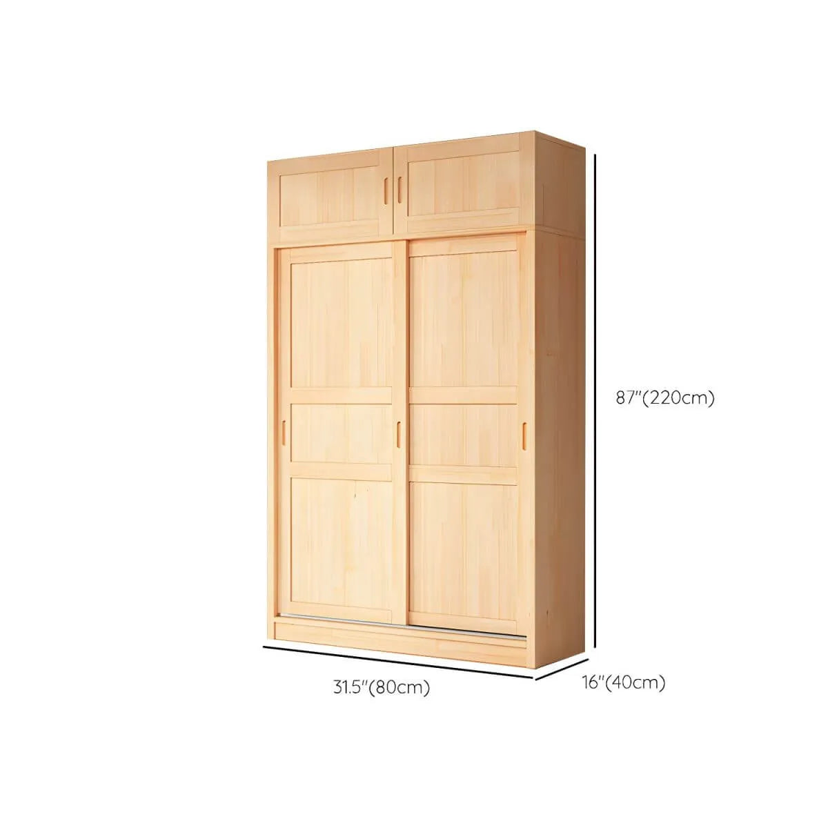 Solid Pine Sliding Door Wardrobe With Loft Storage Cabinet Dimensions