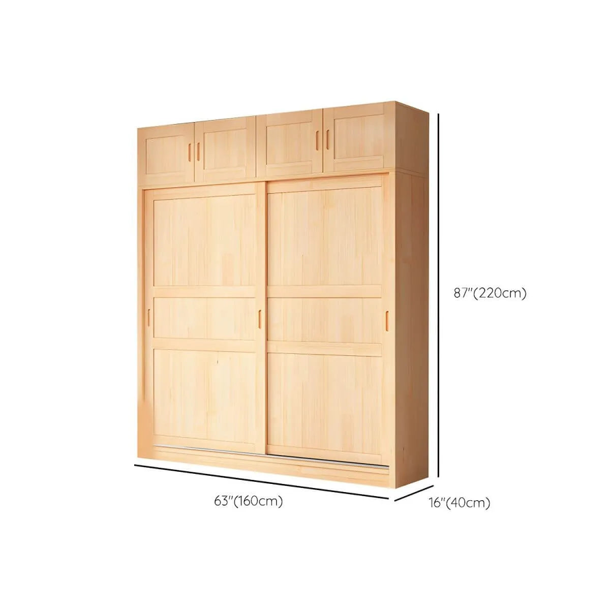Solid Pine Sliding Door Wardrobe With Loft Storage Cabinet Dimensions