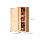 Solid Pine Sliding Door Wardrobe With Loft Storage Cabinet Dimensions