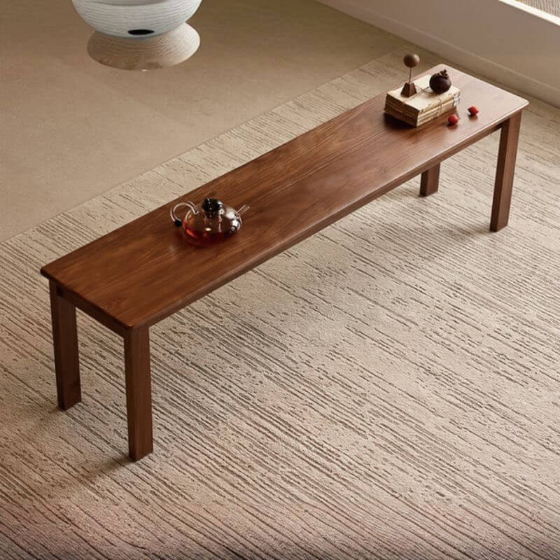 Solid Walnut Bench with Clean Lines for Modern Living Spaces