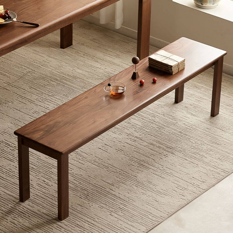 Solid Walnut Bench with Clean Lines for Modern Living Spaces Main Product Image