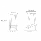 Solid Walnut Guitar Chair with Integrated Instrument Rest, Sculptural Seat Dimensions